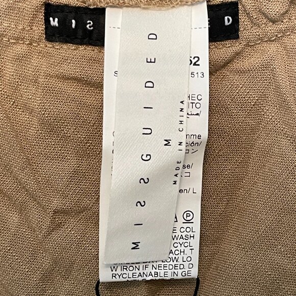 Missguided Women Boho Lagenlook Peasant Pull On Maxi Skirt Linen Blend M NWT Tan - Picture 8 of 9